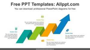 Ascending Ribbon Arrow PowerPoint Diagram