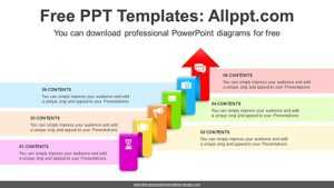 Ascending Ribbon Arrow PPT Diagram