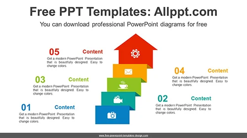 Ascending Steps Arrow PowerPoint Diagram