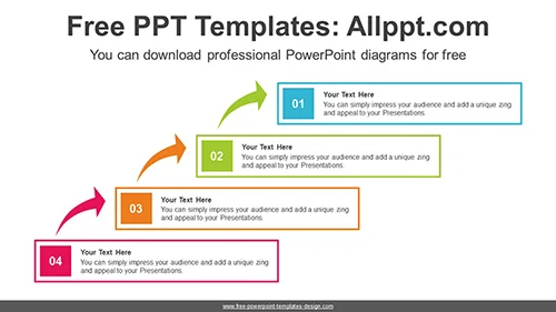 Ascending Text Boxes PowerPoint Diagram