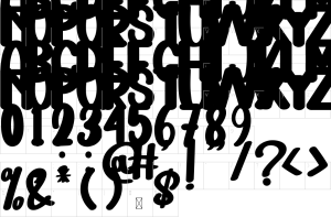 Mapa de caracteres da fonte Ashton Font