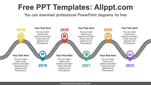 Asphalt Road Location PowerPoint Diagram