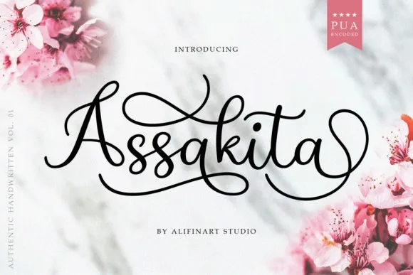 Assakita Calligraphy Font