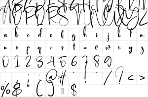 Mapa de caracteres da fonte Astrography Font