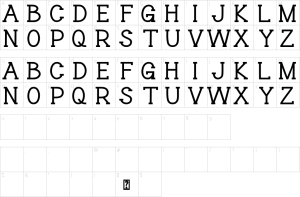 Mapa de caracteres da fonte Aterline Font