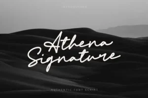 Athena Signature Script Font