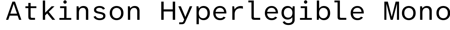 Atkinson Hyperlegible Mono Font