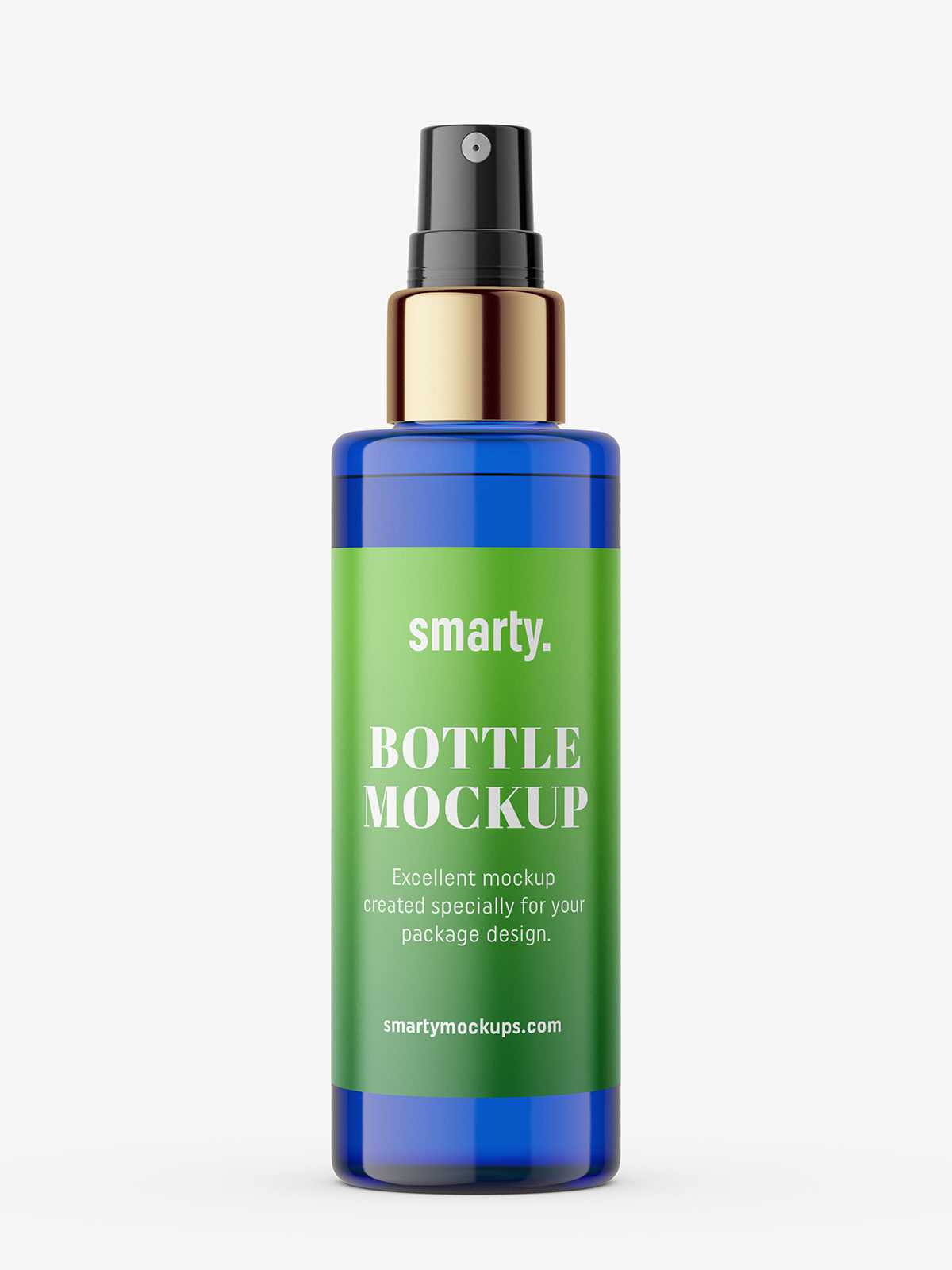Atomizer bottle with silver top / cobalt