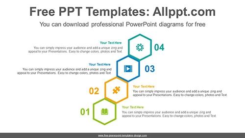 Attached hexagon PowerPoint Diagram Template