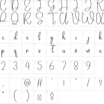 Mapa de caracteres da fonte Audiography Font