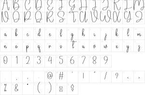 Mapa de caracteres da fonte Audiography Font