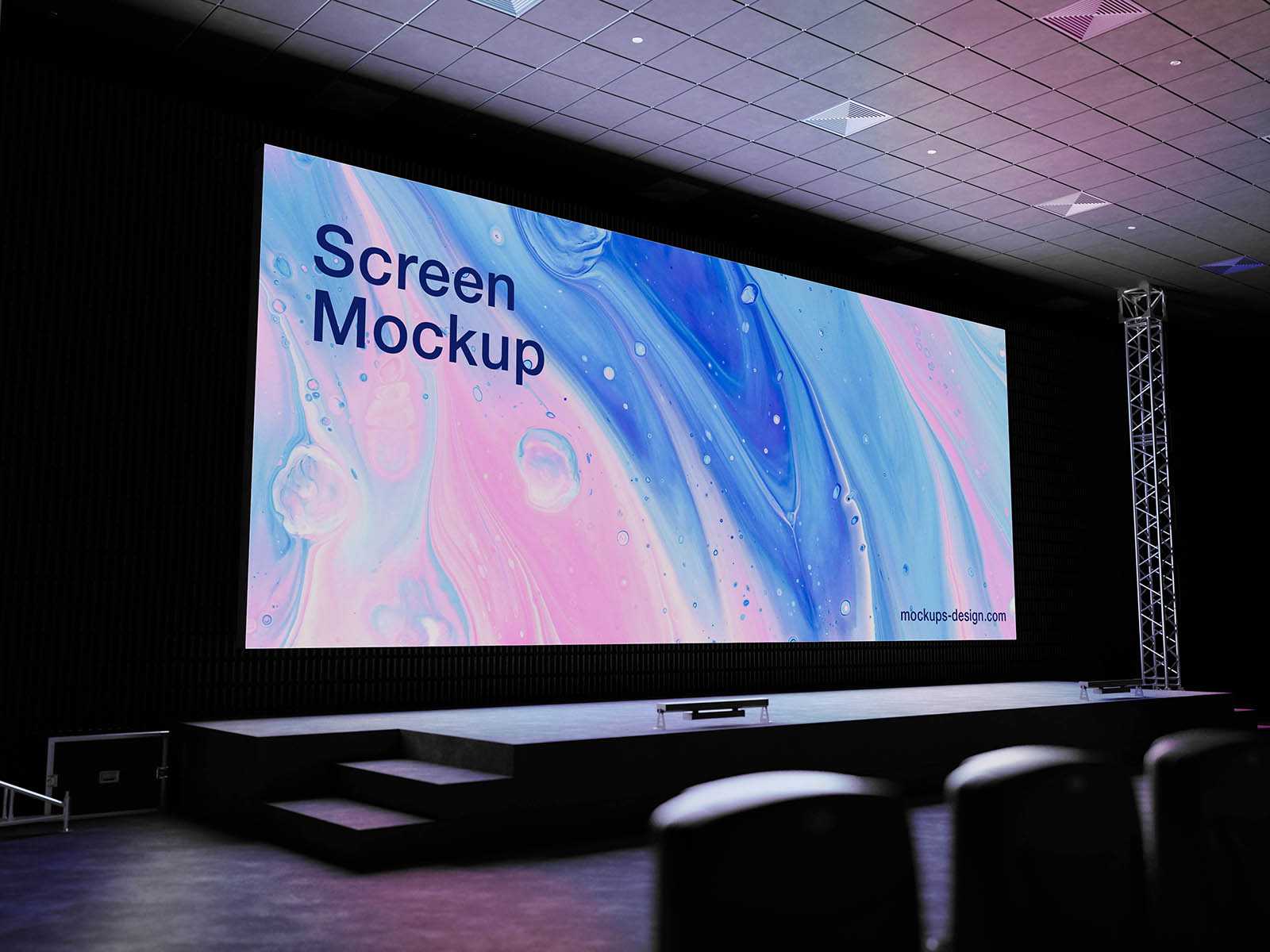 Auditorium LED screen mockup