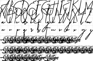 Mapa de caracteres da fonte Audrey Wasley Font