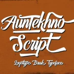 Auntekhno Script Font - Fonte Grátis Auntekhno Script Font