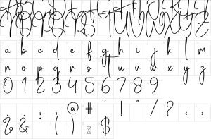 Mapa de caracteres da fonte Auntybaby Font