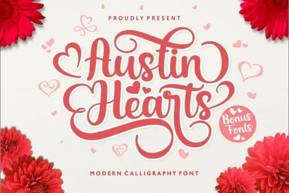 Austin Hearts Script Font