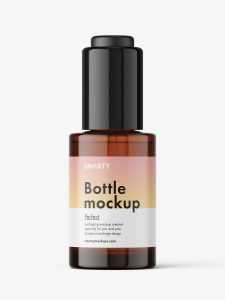 Auto loading dropper bottle mockup / amber