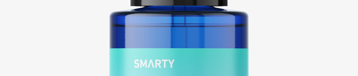 Auto loading dropper bottle mockup / blue