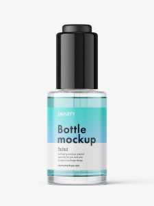 Auto loading dropper bottle mockup / clear