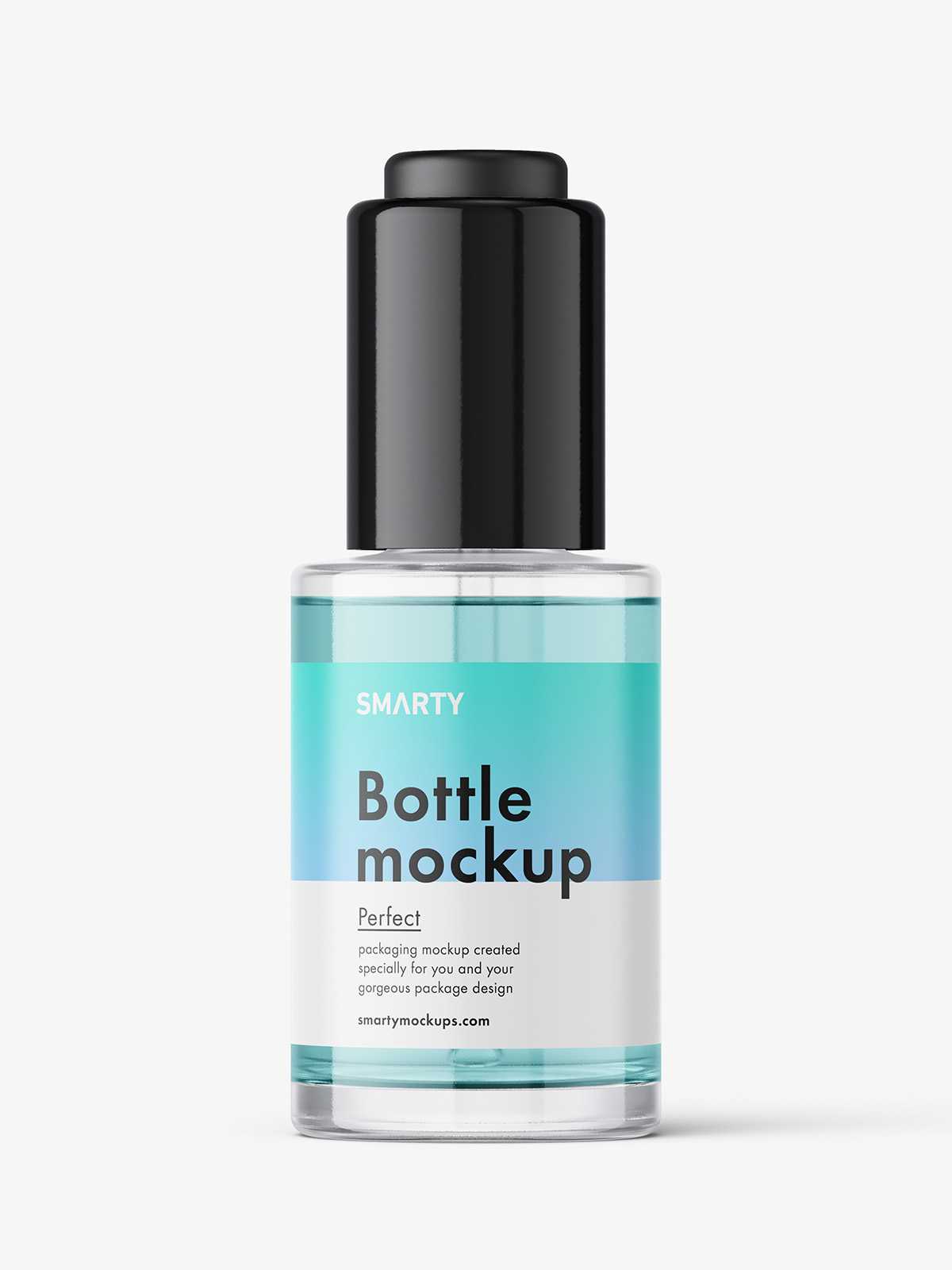 Auto loading dropper bottle mockup / clear