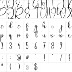 Mapa de caracteres da fonte Autography Font