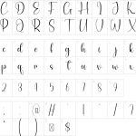 Mapa de caracteres da fonte Autography Font