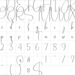 Mapa de caracteres da fonte Autography Font