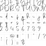 Mapa de caracteres da fonte Autography Font
