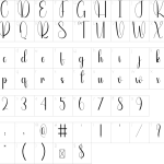 Mapa de caracteres da fonte Autography Font