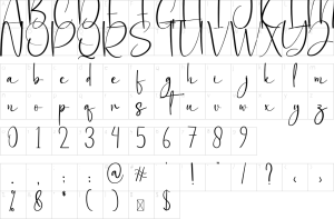 Mapa de caracteres da fonte Autography Font