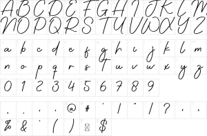 Mapa de caracteres da fonte Autumn Festival Font