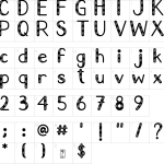 Mapa de caracteres da fonte Autumn Show Font