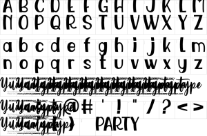 Mapa de caracteres da fonte Awesome Paerty Display Font
