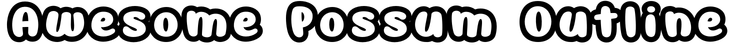 Awesome Possum Outline Font