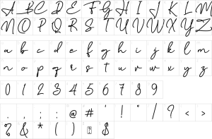 Mapa de caracteres da fonte Aything Okay Font