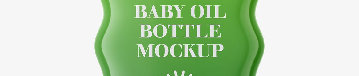 Baby oil bottle mockup / glossy