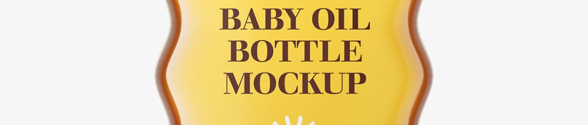 Baby oil bottle mockup / orange