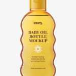 Baby oil bottle mockup / orange