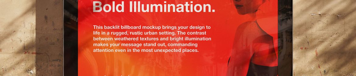 Backlit urban billboard mockup