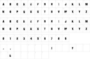 Mapa de caracteres da fonte Bad Grunge Font