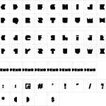 Mapa de caracteres da fonte BadBoy Inc Font