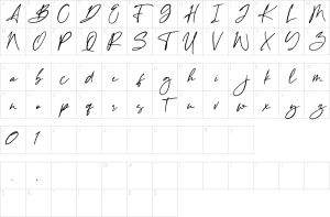 Mapa de caracteres da fonte Baekrajan Font