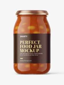Baked beans jar mockup