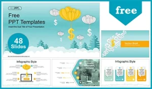 Balloon Dollar Management Concept PowerPoint Templates
