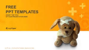 Bandaged Teddy Bear-Medical PPT Templates
