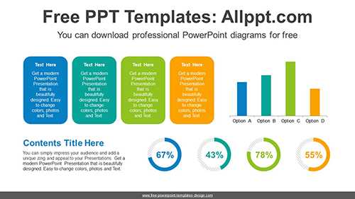 Banner Doughnut-Bar Charts PPT Diagram