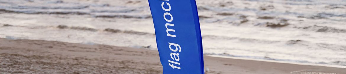 Banner flag at the beach mockup