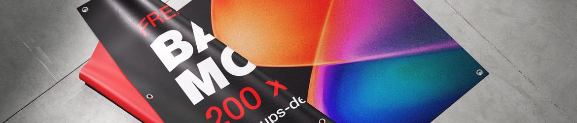 Banner on the floor mockup - Instant Download