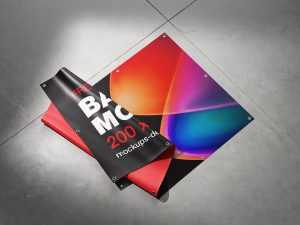 Banner on the floor mockup - Instant Download