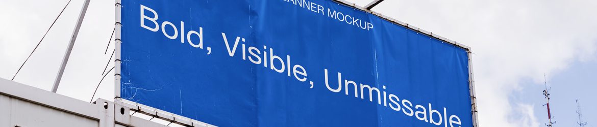 Banner on the top of the building mockup
